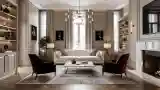 Modern Classic Living Room with Marble and Velvet