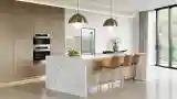 Minimalist Kitchen with Marble Island