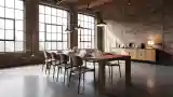Wysoki Loft z Drewnem i Cegłą