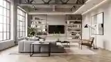 Luksusowy Loft z Drewnem i Betonem