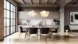 Łazienka Loft z drewnem i cegłą