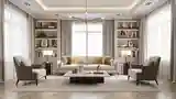 Modern Classic Living Room with Warm Lighting