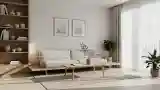 Japandi Pokój Jadalny z Drewnem