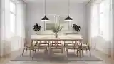 Elegancka sala lunchowa z drewnem