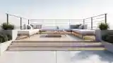 Oceanfront Terrace with Wood and Concrete