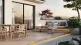Japandi Terrace with Wood and Stone