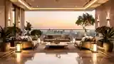 Wysoki balkon glamour z widokiem