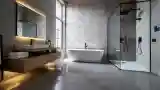 Minimalist Bathroom with Concrete