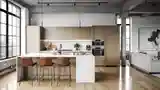 Loft Kitchen with Wood and Stone