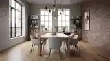 Loft Dining Room with Wood and Concrete