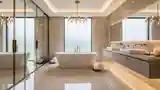 Minimalist Glamour Bathroom in Marble