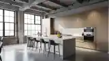 Industrial Kitchen with Concrete and Wood