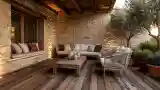 Rustic Stone Terrace Lounge