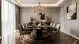 Elegancki Salon Jadalny z Marmurem