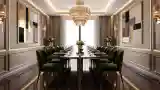 Elegant Dining Room with Velvet Chairs