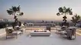 Luksusowy taras z ogniskiem