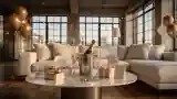 Luxury Loft Living Room with High Ceilings