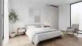 Scandinavian Bedroom with Wood
