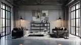 Nowoczesny salon w stylu loftowym