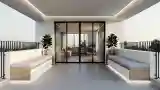 Minimalist Balkon z Drewnem i Betonem