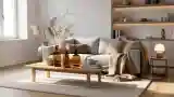 Scandi Living Room with Wood and Wool