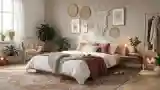 Bohemian Bedroom with Wood and Plants