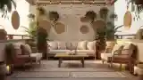 Elegancki balkon z roślinami