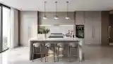 Modern Luxus Kuchnia z Marmurowym Wysokim Blatem