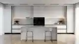 Minimalistna Kuchnia z Ciemnymi Akcentami