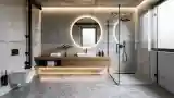 Luxury Concrete and Wood Bathroom