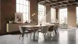 Nowoczesna sala z cegłą i drewnem