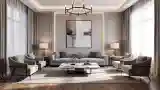 Elegant Living Room with Marble