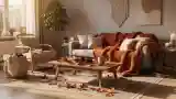 Luxurious Bohemian Living Room with Textured Elements