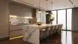 Glamour Kitchen with Marble Island
