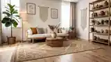 Luxury Bohemian Living Room with Wood and Rattan
