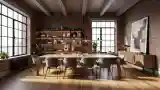Wysoki Loft z Dębowym Stolikiem