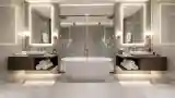 Minimalist Bathroom in Marble