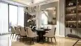 Opulent Dining Room with Crystal Chandelier