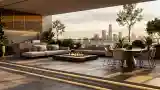 Modern Luxury Terrace with Fire Pit