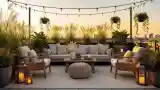 Boho Taras z Drewnem i Włókniną