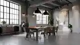 Industrial Dining Room in Concrete