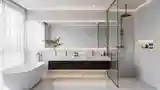 Lakoniczna łazienka w stylu nowoczesnym