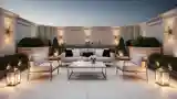 Sofa na tarasie z widokiem