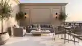 Sofa na tarasie z widokiem