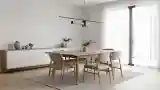 Nowoczesna Sala Jedzeniowa z Drewnem
