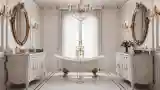 Elegant Classic Bathroom with Marble and Gold Accents