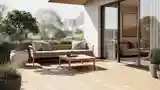 Japandi Terrace with Wood and Linen