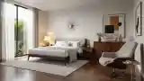 Refined Bedroom with Wood Accents