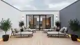 Luxurious Terrace with Wood and Glass
