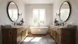 Rustic Spa Bathroom with Wood